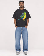 Mockup Boxy Heavyweight Tee Black male full-body 34