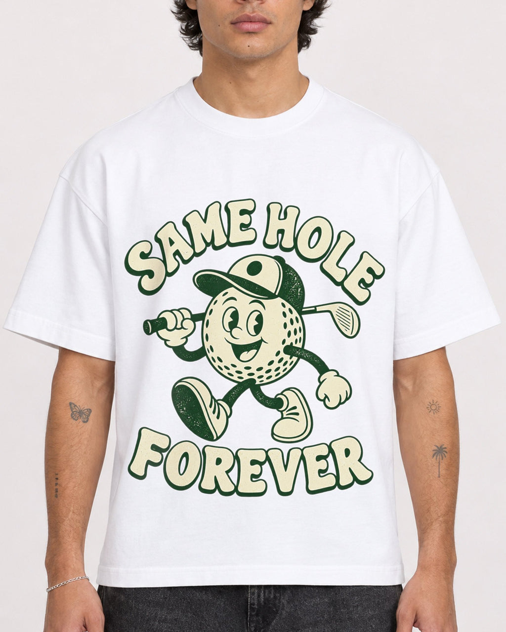 Mockup Boxy Heavyweight Tee White male close-up 30
