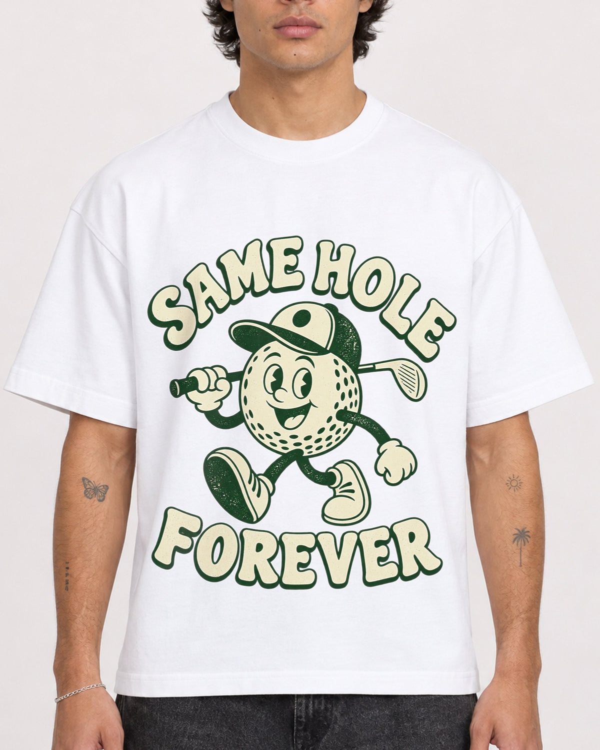 Mockup Boxy Heavyweight Tee White male close-up 30