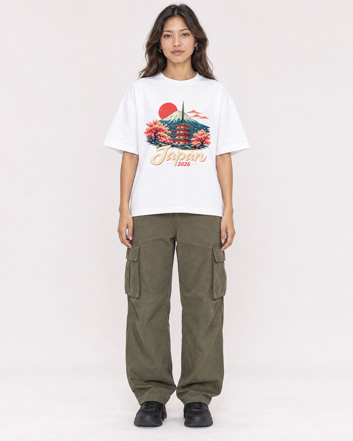 Mockup Boxy Heavyweight Tee White female full-body 02