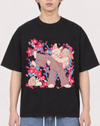 Mockup Boxy Heavyweight Tee Black male close-up 11