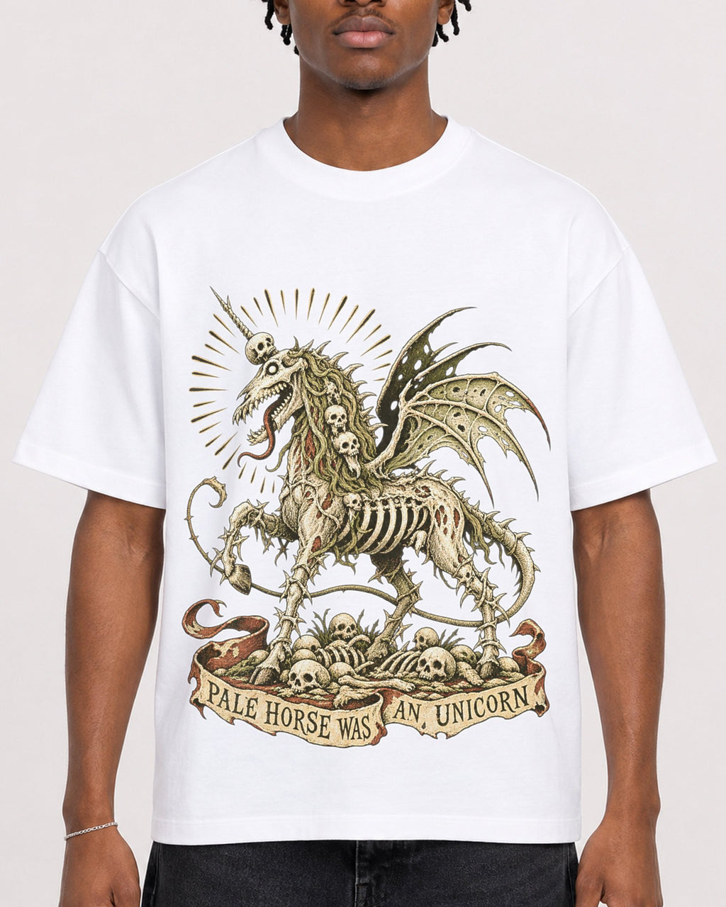 Mockup Boxy Heavyweight Tee White male close-up 05