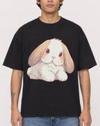 Mockup Boxy Heavyweight Tee Black male close-up 06