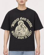 Mockup Boxy Heavyweight Tee Black male close-up 01