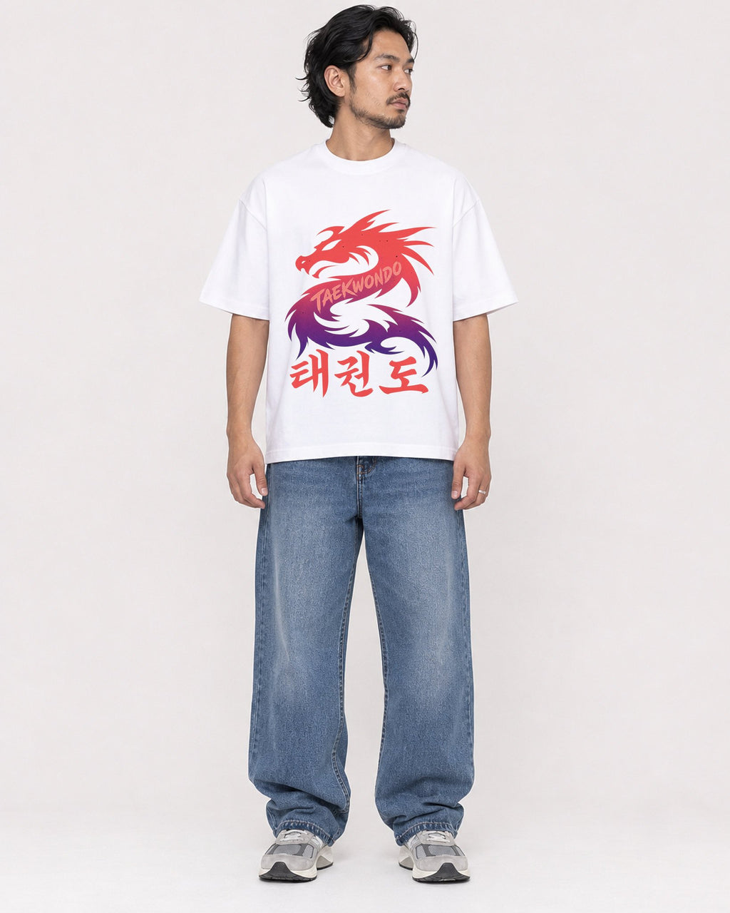 Mockup Boxy Heavyweight Tee White male full-body 22