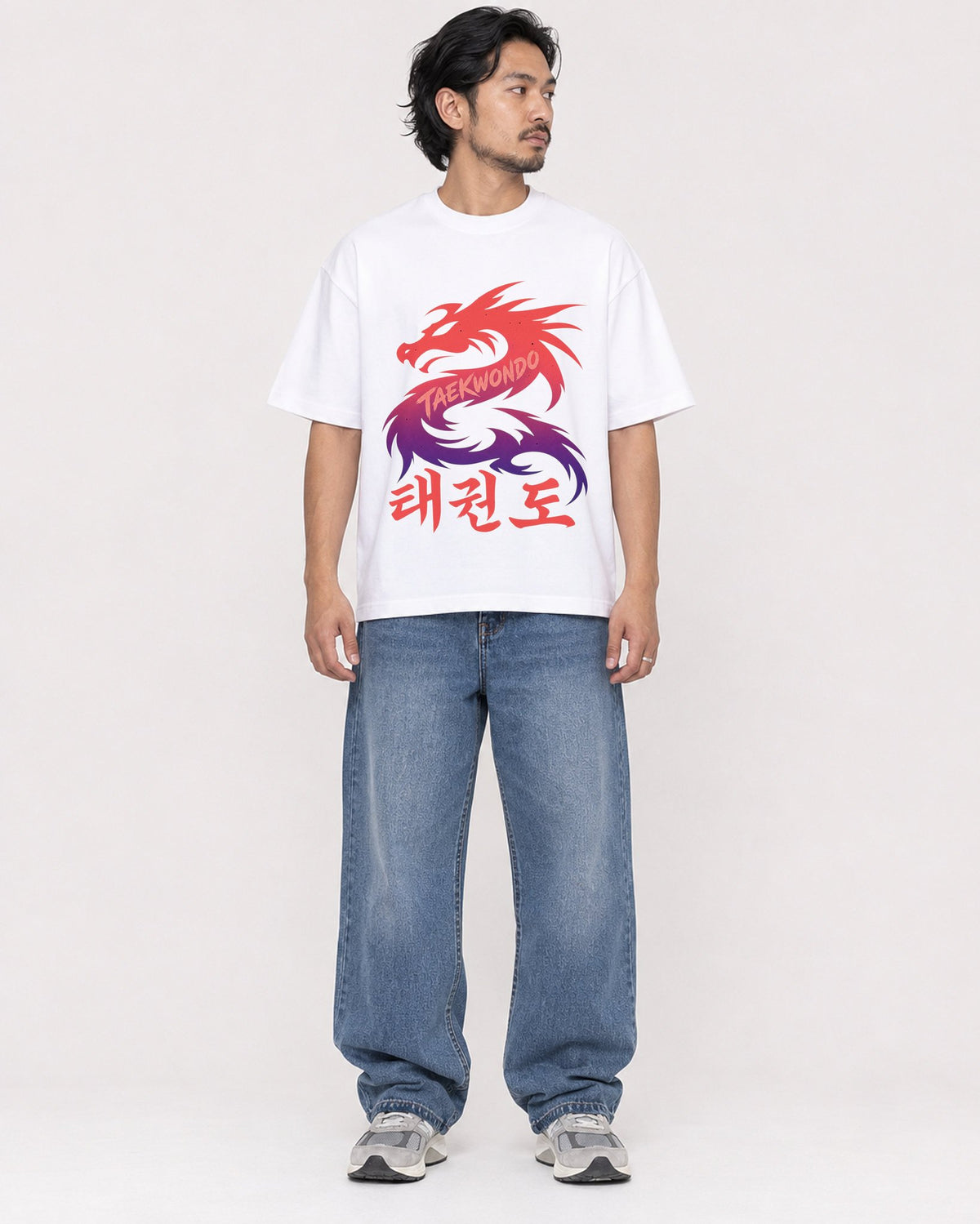 Mockup Boxy Heavyweight Tee White male full-body 22