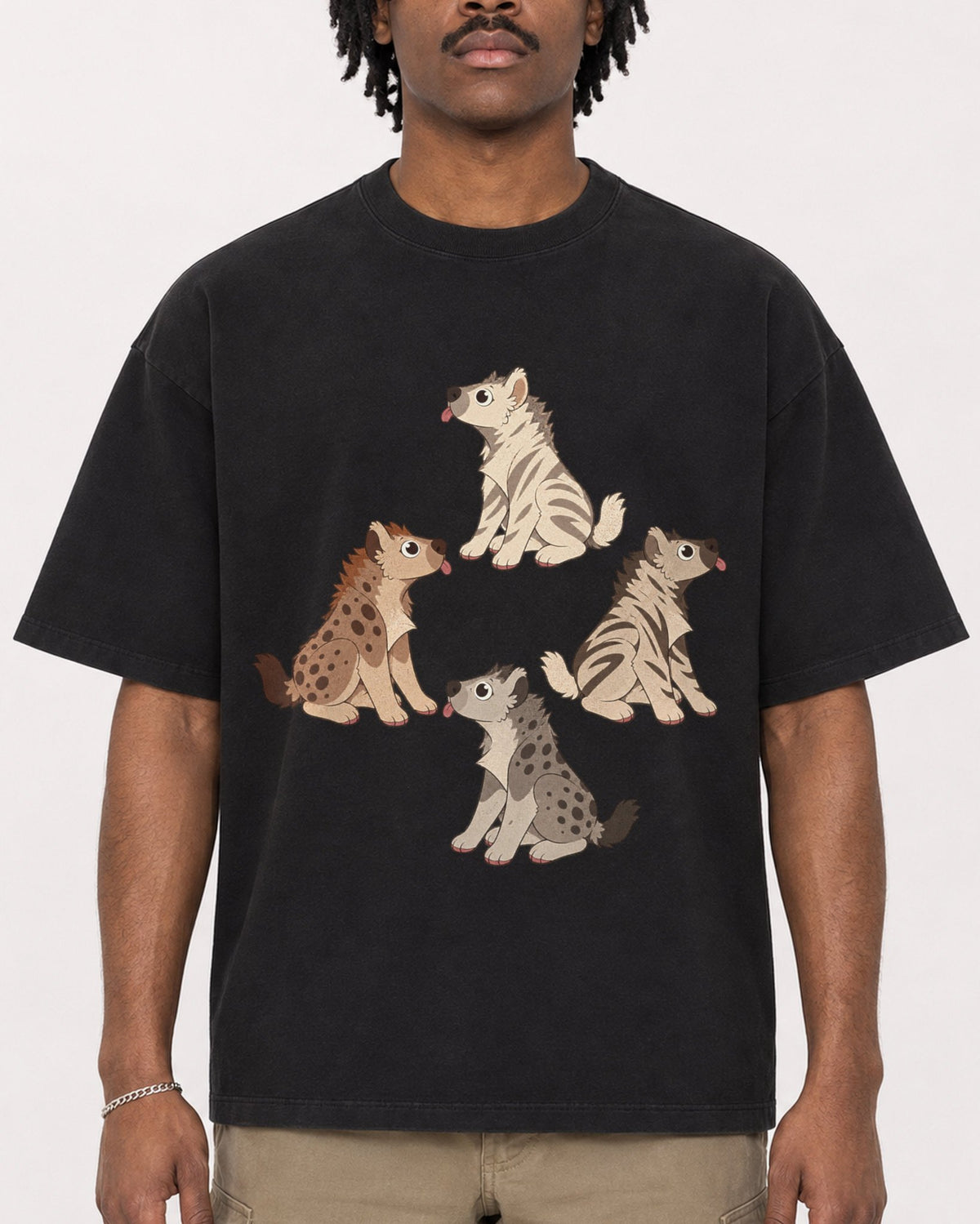 Mockup Boxy Heavyweight Tee Black male close-up 04