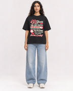 Mockup Boxy Heavyweight Tee Black female full-body 07