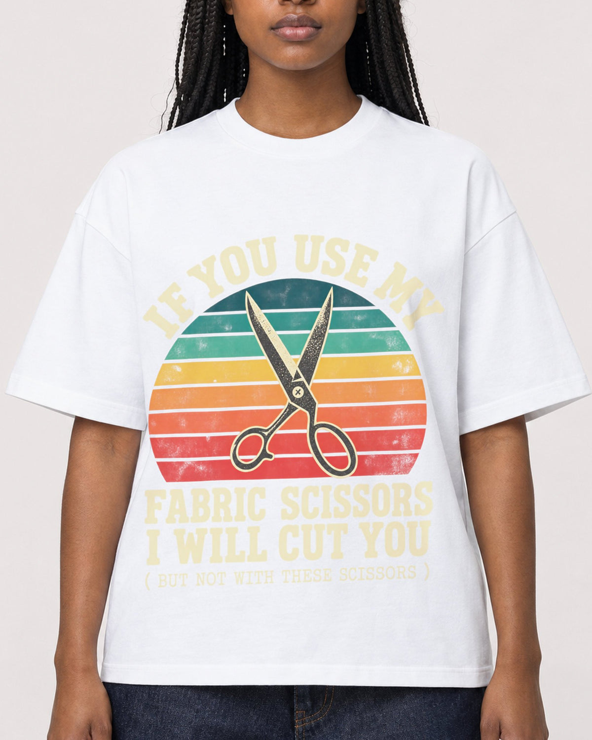 Mockup Boxy Heavyweight Tee White female close-up 04
