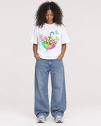 Mockup Boxy Heavyweight Tee White female full-body 05
