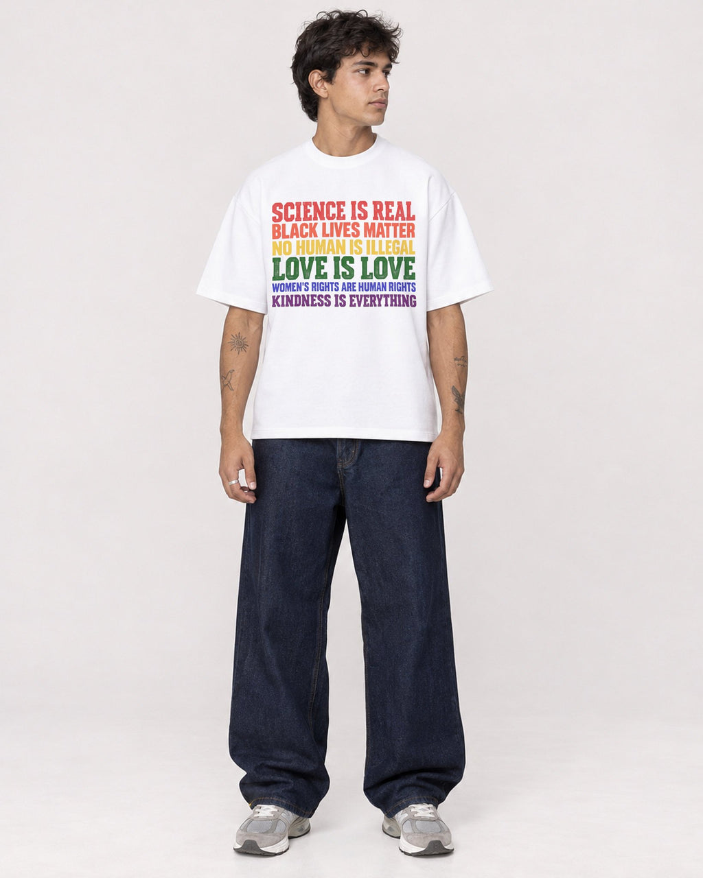 Mockup Boxy Heavyweight Tee White male full-body 06