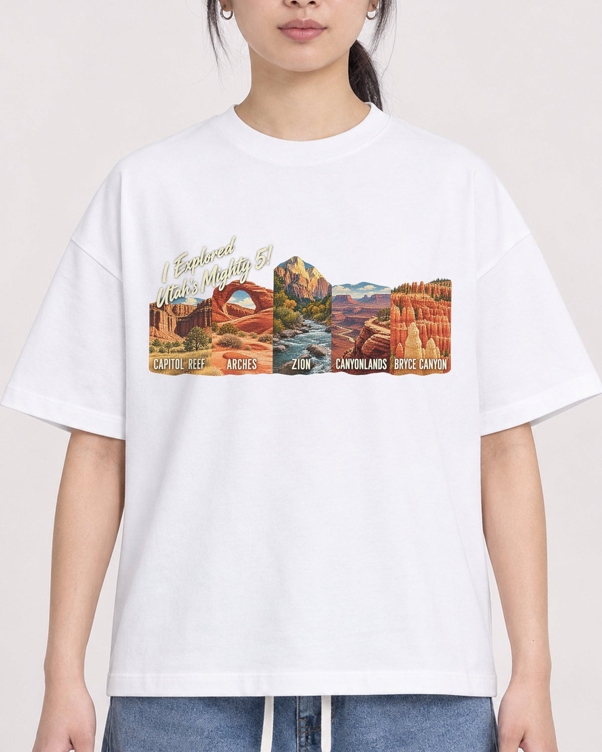 Mockup Boxy Heavyweight Tee White female close-up 21