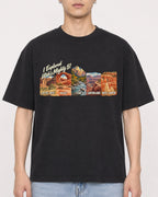 Mockup Boxy Heavyweight Tee Black male close-up 21