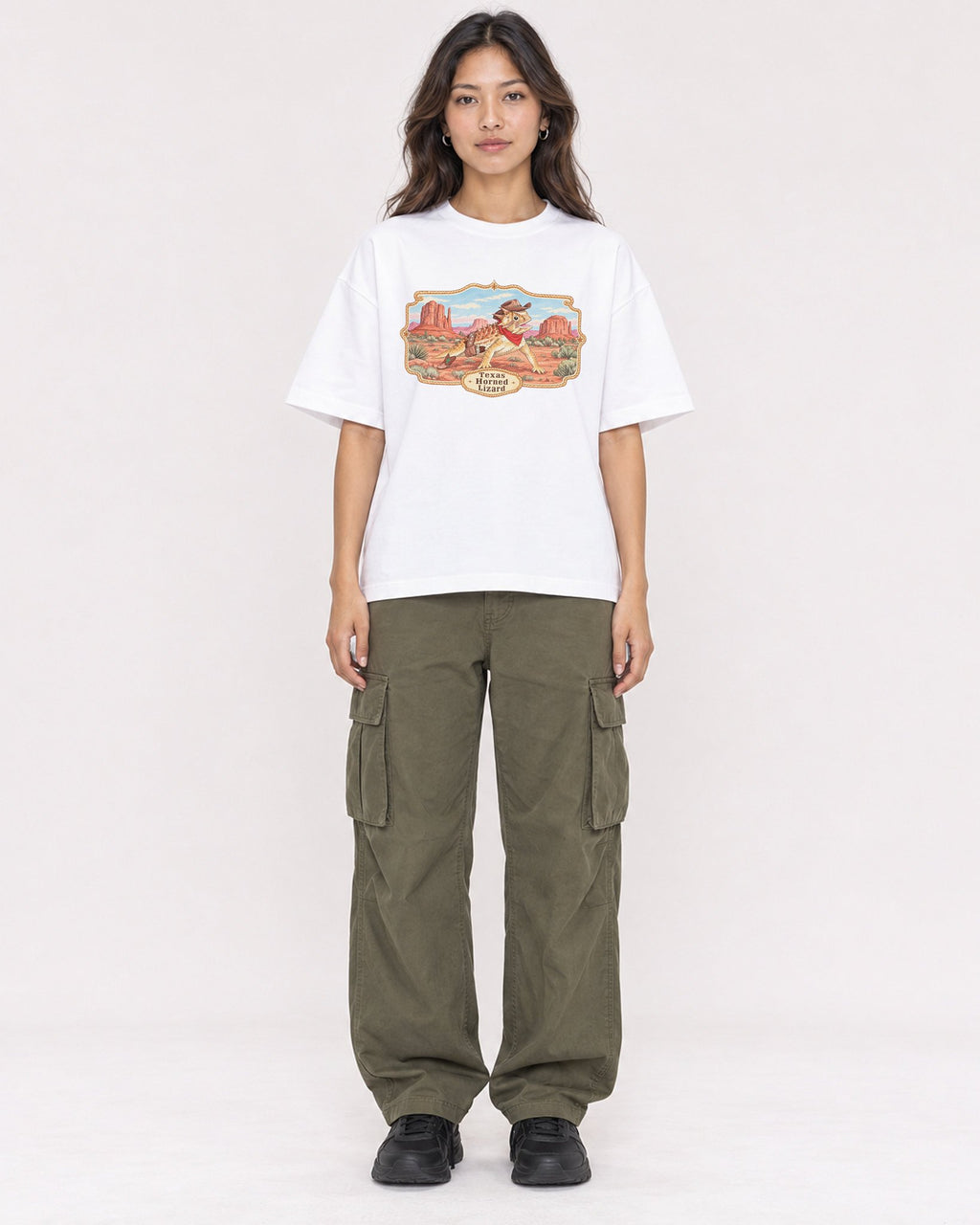 Mockup Boxy Heavyweight Tee White female full-body 02