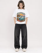 Mockup Boxy Heavyweight Tee White female full-body 33