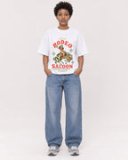 Mockup Boxy Heavyweight Tee White female full-body 35
