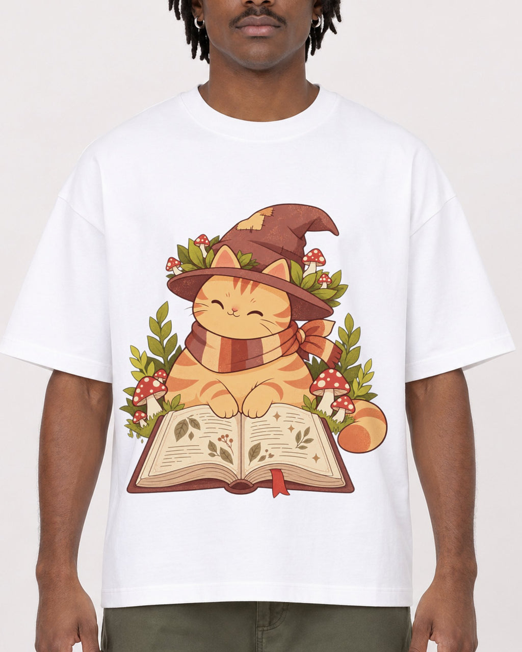 Mockup Boxy Heavyweight Tee White male close-up 04