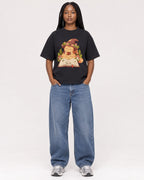 Mockup Boxy Heavyweight Tee Black female full-body 04