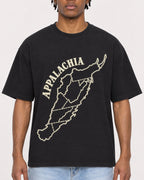 Mockup Boxy Heavyweight Tee Black male close-up 05