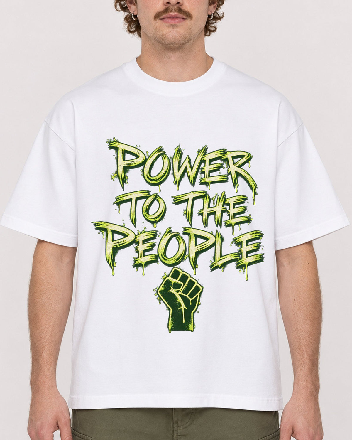 Mockup Boxy Heavyweight Tee White male close-up 09