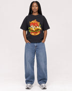Mockup Boxy Heavyweight Tee Black female full-body 04