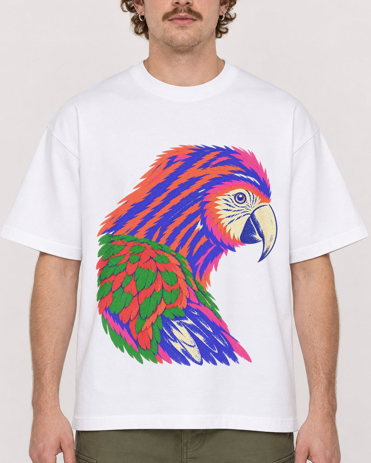 Mockup Boxy Heavyweight Tee White male close-up 09
