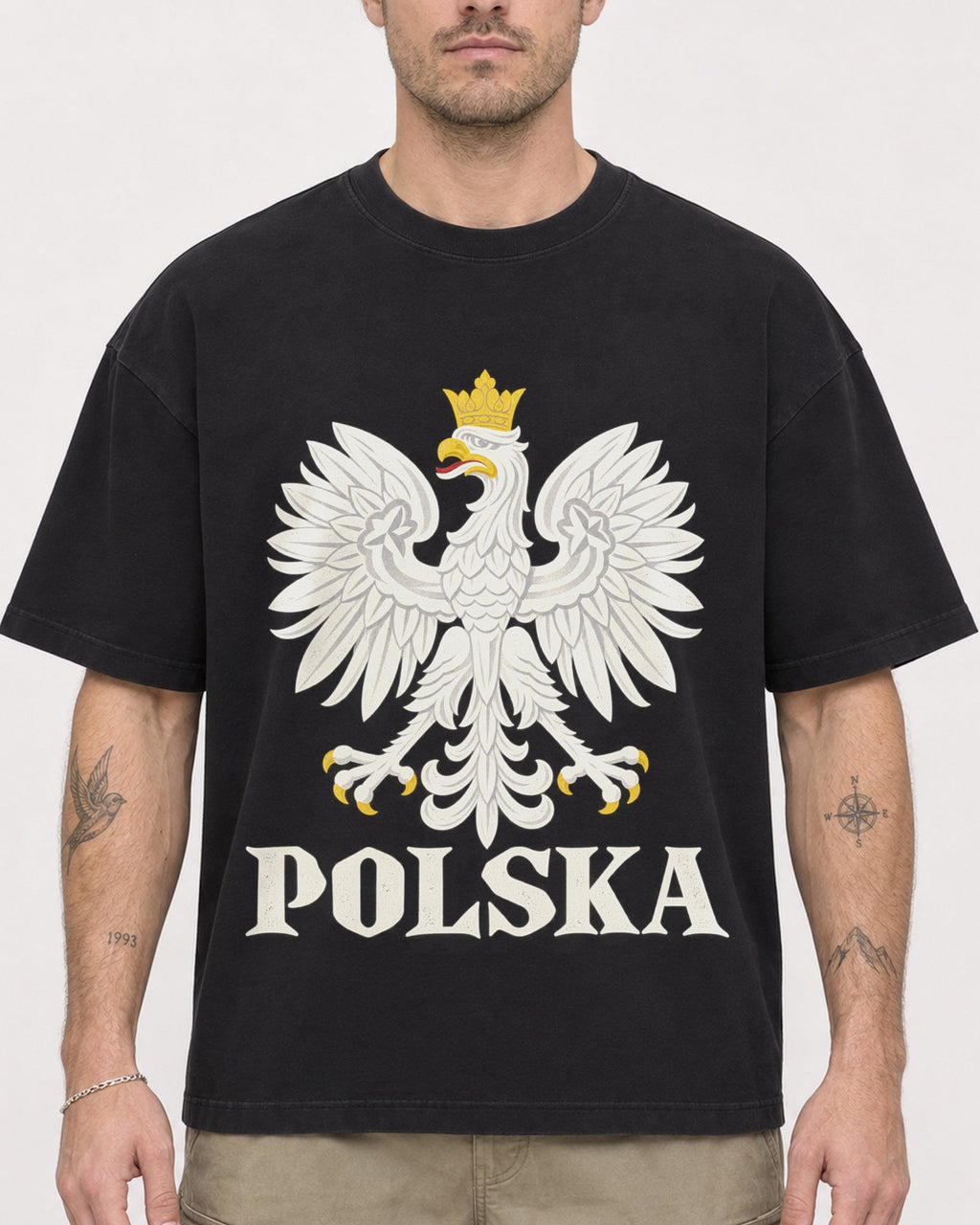 Mockup Boxy Heavyweight Tee Black male close-up 48