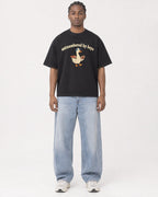 Mockup Boxy Heavyweight Tee Black male full-body 25