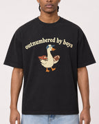 Mockup Boxy Heavyweight Tee Black male close-up 25