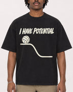 Mockup Boxy Heavyweight Tee Black male close-up 04