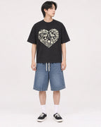 Mockup Boxy Heavyweight Tee Black male full-body 11