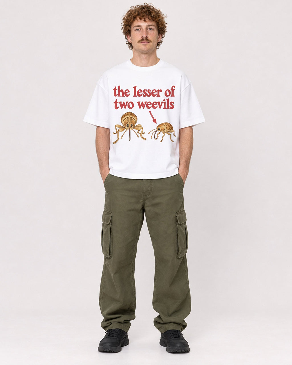 Mockup Boxy Heavyweight Tee White male full-body 09