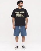 Mockup Boxy Heavyweight Tee Black male full-body 07