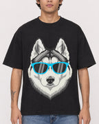 Mockup Boxy Heavyweight Tee Black male close-up 06