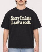 Mockup Boxy Heavyweight Tee Black male close-up 29