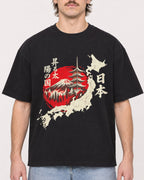 Mockup Boxy Heavyweight Tee Black male close-up 29