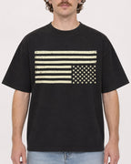 Mockup Boxy Heavyweight Tee Black male close-up 09