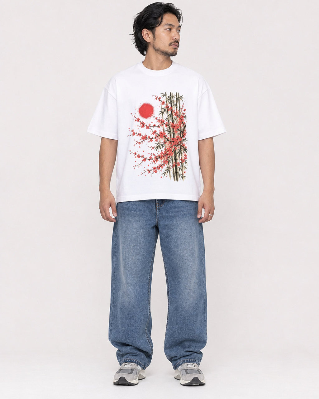 Mockup Boxy Heavyweight Tee White male full-body 22