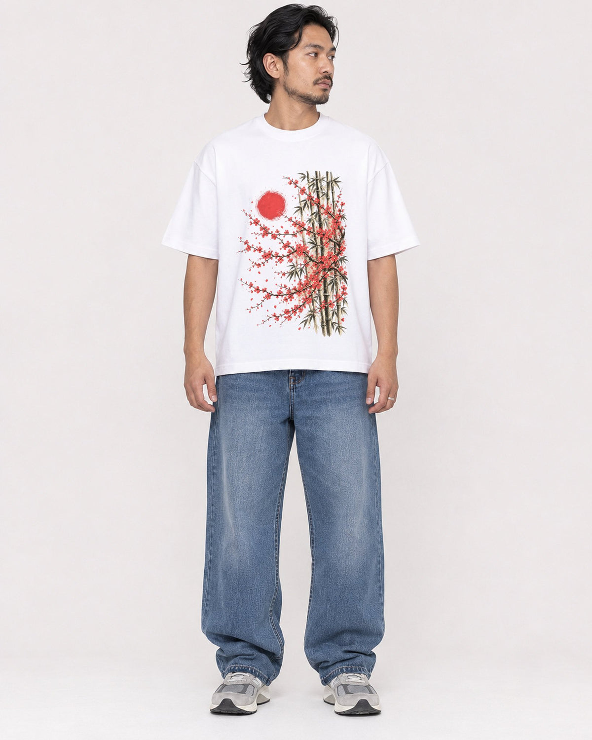 Mockup Boxy Heavyweight Tee White male full-body 22