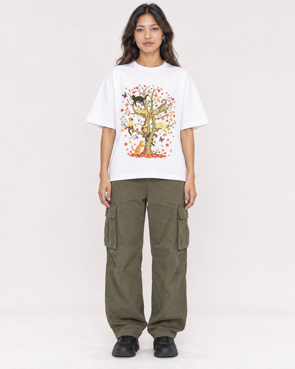 Mockup Boxy Heavyweight Tee White female full-body 02