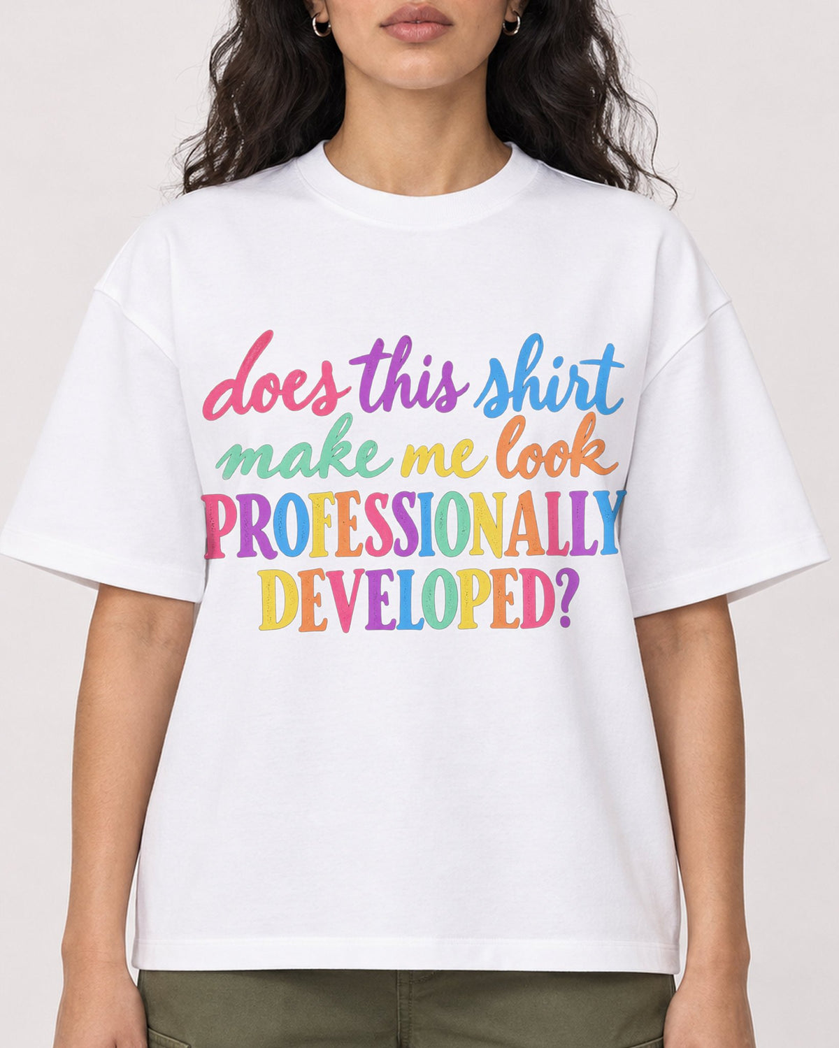 Mockup Boxy Heavyweight Tee White female close-up 07