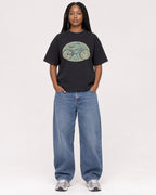 Mockup Boxy Heavyweight Tee Black female full-body 04