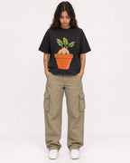 Mockup Boxy Heavyweight Tee Black female full-body 06