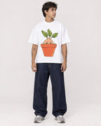 Mockup Boxy Heavyweight Tee White male full-body 06