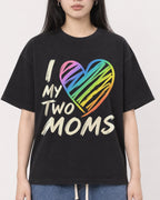Mockup Boxy Heavyweight Tee Black female close-up 01