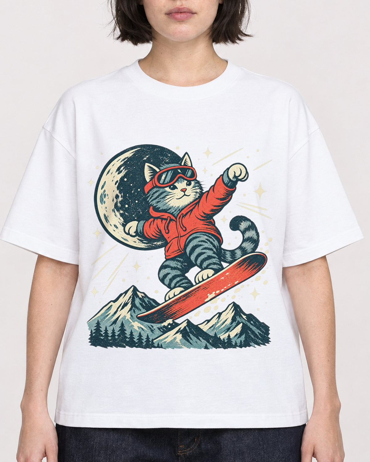 Mockup Boxy Heavyweight Tee White female close-up 39