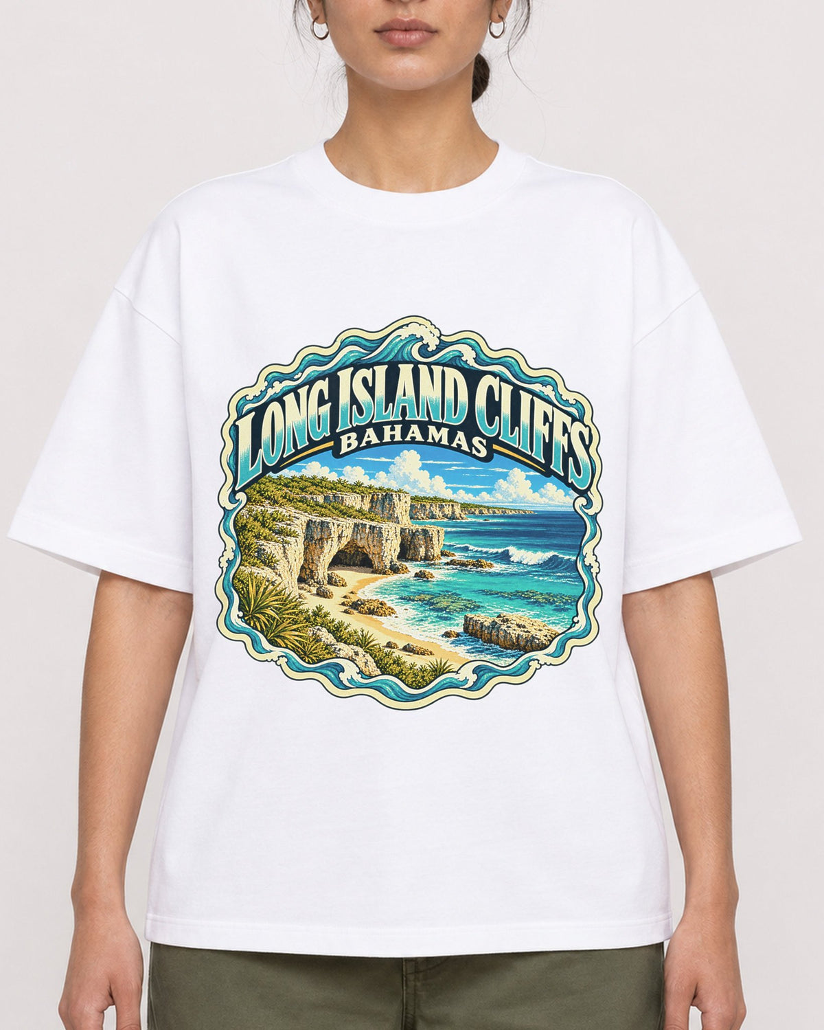 Mockup Boxy Heavyweight Tee White female close-up 17