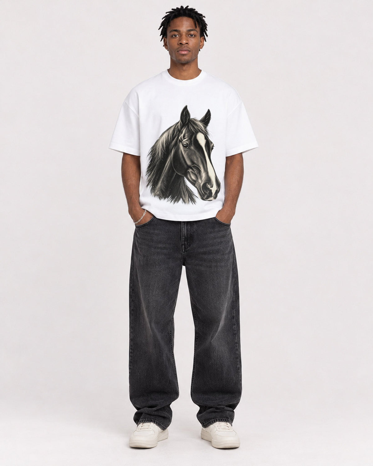 Mockup Boxy Heavyweight Tee White male full-body 05