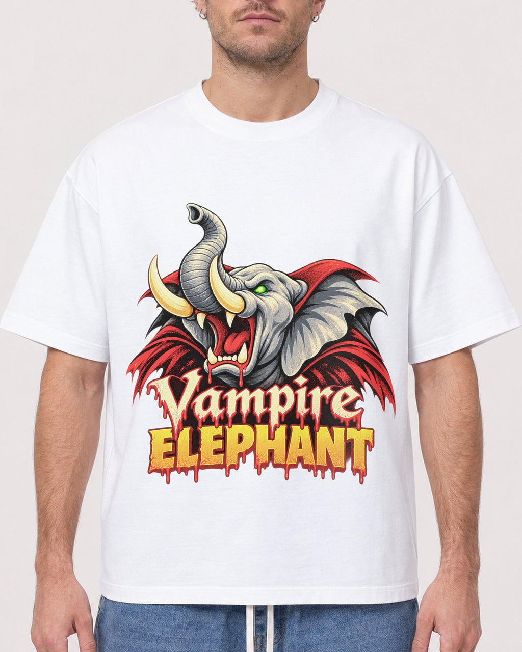 Mockup Boxy Heavyweight Tee White male close-up 08