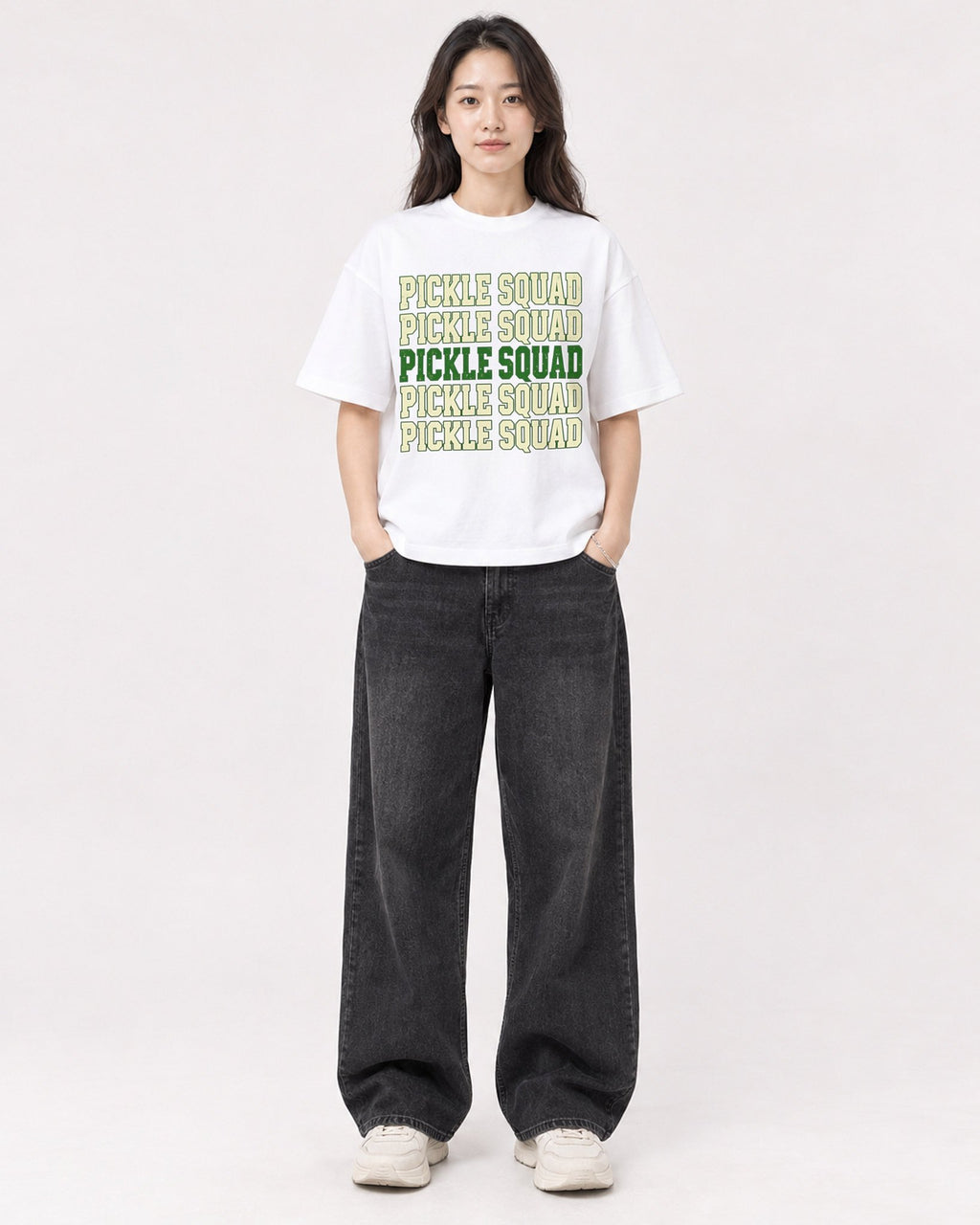 Mockup Boxy Heavyweight Tee White female full-body 03
